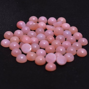 Opale rose naturelle, cabochon rond à dos plat, calibré, pierre précieuse en vrac pour bijoux, certifiée par un tiers - Product Image 3