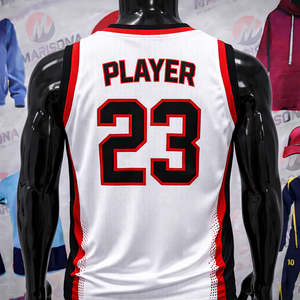 Fabricante de Camisetas de Baloncesto Personalizadas OEM, Secado Rápido, Transpirables, Tela 100% Poliéster, Sublimadas por Transferencia de Calor, Sin Mangas - Product Image 2