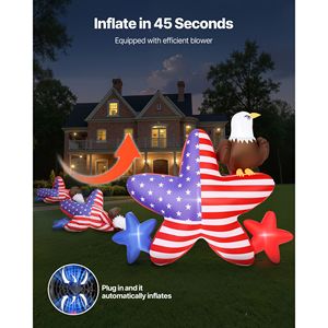 Decorazione Gonfiabile Patriottica per il Quattro Luglio, Stella a Cinque Punte da 1,47 m, Decorazioni Gonfiabili da Esterno per Feste - Product Image 3