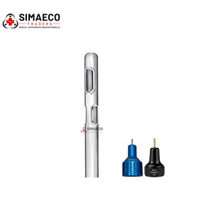 Cannule d'aspiration générale à un trou central et deux trous latéraux, 60cc, avec embout Toomey, en acier inoxydable allemand, finition miroir et satinée, Classe I R - Product Image 1