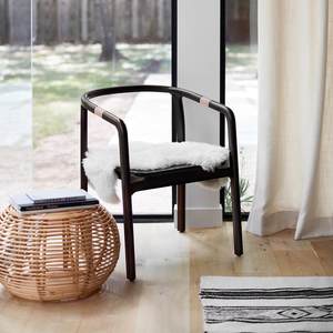 Handwoven Natural Rattan Ottoman Table <b>Garden</b> Outdoor Furniture Luxury Ottomans Boho <b>Stools</b> - Product Image 3