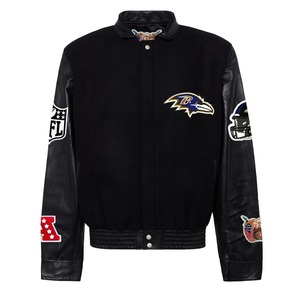 Chaqueta Varsity de Lana y Cuero de los Baltimore Ravens, Negra - Product Image 1