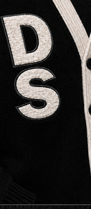 <b>Black</b> Knitted V-neck <b>Cardigan</b> <b>With</b> DS Embroidery And Crest Logo Preppy Style Long Sleeve university college Sweater - Product Image 6