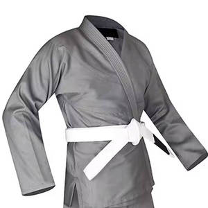 Kimono de karaté gris 100% coton, coupe classique, respirant, unisexe, vêtements d'arts martiaux pour adultes - Product Image 1