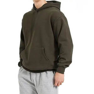 Nouveauté : Sweat à capuche tricoté uni pour homme, coupe classique, 100% coton molletonné, haute qualité, style urbain avec poche, vente en gros - Product Image 1