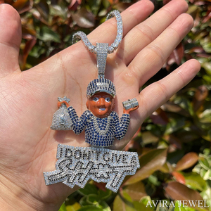 จี้เพชรโมอิสซาไนต์แท้ เงินแท้ 925 ชุบทองคำสีกุหลาบ สไตล์ฮิปฮอป สำหรับทุกเพศ เหมาะสำหรับใส่ไปงานปาร์ตี้ พร้อมใบรับรอง IDGL - Product Image 4