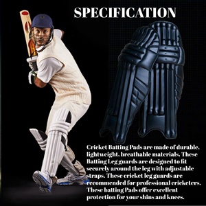 Vente en gros Professionnel Frappeur Jambes Gardes Cricket Joueur Protection Match Pratique Personnalisé Joueur Édition PU Cuir - Product Image 5