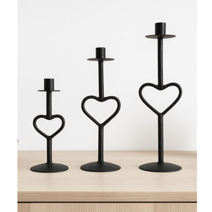 Vases porte-bougies chauffe-plat en métal doré en forme de cœur, style nordique de luxe, avec base en bois et ensemble de signes d'amour, pour décoration de mariage - Product Image 5