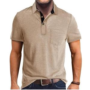 Elegante Camiseta Polo de Color con Botones y Bolsillo en el Pecho, Cuello Alto, Transpirable, Corte Regular, Hecha en Pakistán - Product Image 4