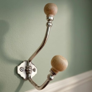 Ba Vintage Wall Mounted <b>Coat</b> <b>Hooks</b> with <b>Wood</b> Knobs Handmade 2 <b>Hooks</b> for Clothing Storage Waterproof Eco-Friendly Adjustable - Product Image 3