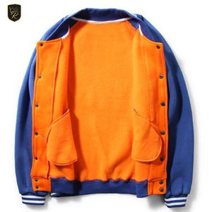 Veste d'extérieur confortable en laine avec manches contrastantes, style Letterman, boutons recouverts, pour un usage quotidien et décontracté - Product Image 2