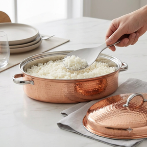 En gros, ensemble de plats de cuisson ovales en cuivre pur martelé à la main, avec couvercle et poignées argentées, pour la cuisine indienne, la cuisson et le service des aliments, et pour maintenir au chaud - Product Image 3