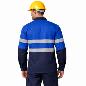 Chemise de travail réfléchissante personnalisée, vêtements de travail industriels haute visibilité, uniforme avec poche fonctionnelle - Product Image 2