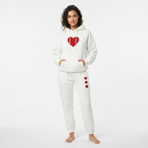 Conjunto de Sudadera con Capucha y Pantalones Deportivos de Felpa de Algodón para Mujer, Personalizado, Hombros Caídos, Estilo Oversize, Fabricante de Ropa OEM ODM - Product Image 1