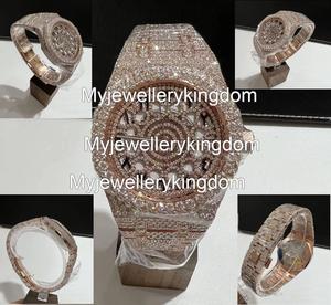 Luxury <b>Mens</b> Full Iced Out Automatic <b>Watch</b> 42mm Diamond <b>Watch</b> Moissanite Zircon <b>Mechanical</b> Wristwatch - Product Image 2