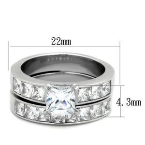 AAA Grade CZ <b>Ring</b> TK61206 High Polished Stainless Steel with Clear No Plating Dishes & <b>Plates</b> Product Category - Product Image 2