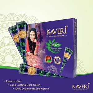Cônes de henné Kaveri Mehendi, à base de plantes naturelles, prêts à l'emploi, pour motifs sur les mains, couleur foncée, 0,360 g, approvisionnement en vrac, certifiés MSDS, pour adolescents et adultes - Product Image 1