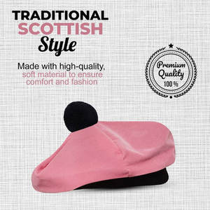 Gorro Escocés Tartán Rosa Perla Personalizado con Pompón, Gorro de Lana, Gorro de Clan de las Tierras Altas, Venta al por Mayor - Product Image 5