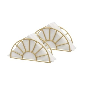 Porte-mouchoirs et porte-serviettes en acier inoxydable doré avec logo personnalisé, support de table moderne pour tables de salle à manger à domicile et à l'hôtel - Product Image 1