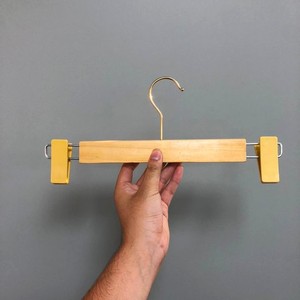 Wholesale Cheap Durable Eco-Friendly Wooden Hangers Stainless Steel Clips Multifunction Non-Slip Single <b>Wardrobe</b> Clothing - Product Image 5