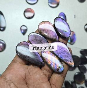 Labradorita Natural de Alta Calidad, Color Púrpura Fuego, en Diferentes Tamaños y Formas, Cabujón de Labradorita Brillante para Joyería - Product Image 5