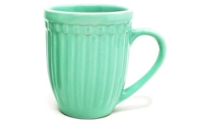 Mug à café en céramique rose, couleur unie, design côtelé, compatible micro-ondes, compatible lave-vaisselle, usage domestique, style minimaliste - Product Image 4