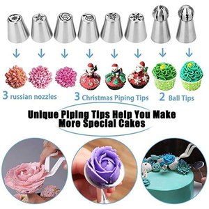 Outils de décoration de pâtisserie : Douilles russes en métal en forme de pilier pour crème et glaçage, pour décoration DIY - Product Image 5