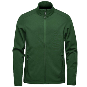Men's <b>Black</b> <b>Fleece</b> Jacket Windproof Zipper Closure Casual Solid Color Regular Fit Stand Collar Polyester Material - Product Image 3