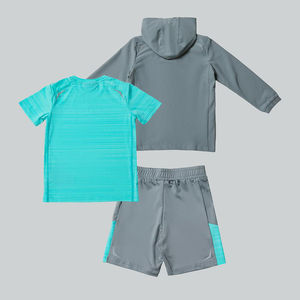 Custom Logo Kids Tracksuit Set Windbreaker <b>Jacket</b> Breathable T-Shirt Shorts Wholesale Children Activewear - Product Image 3