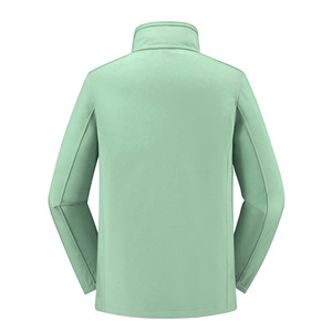 Blouson bomber unisexe en polaire bleu clair uni, col montant, fermeture éclair sur le devant, coupe-vent, décontracté, hiver, coupe régulière, matière polyester - Product Image 6