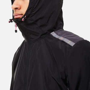 Ensemble coupe-vent imperméable noir pour homme, survêtement à capuche, coupe ajustée, vêtements de sport - Product Image 4