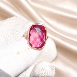 Natural Pink Topaz Gemstone <b>Ring</b> 925 Sterling <b>Silver</b> Rose Gold Plated Yellow Gold Plated Handmade Statement Jewelry for Women - Product Image 2