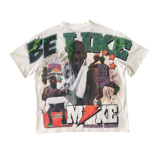 Men's Black Short Sleeve T-Shirt With Colorful Photo Print Street Style O-Neck Regular Fit Jersey Cotton - Product Image 6