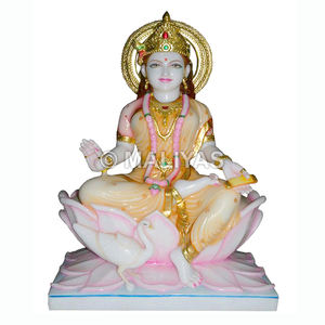 Idole de Gayatri Mata en marbre |   Murti Gayatri Devi artisanal de qualité supérieure pour temple – Maliyas - Product Image 1