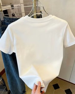 Women's White Dragonfly Print 100% Cotton Short Sleeve Crew Neck T-Shirt Casual Spring Summer Wear Breathable Jersey Fit - Product Image 2