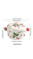 Vaisselle Moderne de Haute Qualité, Durable, Multi-Usages, Réutilisable, Écologique, Peinte à la Main, Motif Fraise en Relief, Sous Glaçure