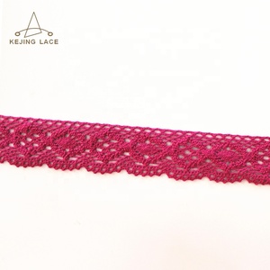 Adorno de encaje de algodón 100%, adornos de encaje <span class=keywords><strong>Cluny</strong></span> festoneado de 5cm para ropa - Product Image 5