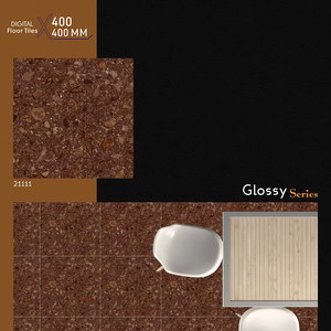 Baldosas de Diseño de Alta Calidad en Color Marrón, Modelo 21111, Más Vendidas, para Paredes y Pisos Interiores, Tamaño 400x400 mm - Product Image 1
