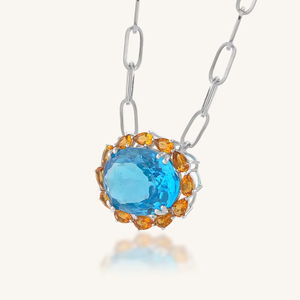 จี้บลูโทแพซและซิทรินในตัวเรือนเงินแท้ 92.5 รุ่น KLSP-50599 - Product Image 6