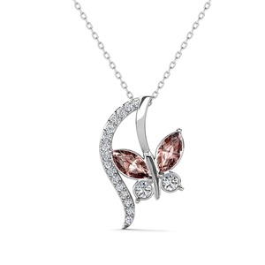 Joli pendentif papillon orné de cristaux <span class=keywords><strong>Swarovski</strong></span> Bijoux hypoallergéniques <span class=keywords><strong>Collier</strong></span> Daisini plaqué or 18 carats pour femme - Product Image 4