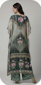Robe longue kaftan pour femme en soie polyéthylène à plumes, coupe ample et confortable, tenue élégante pour l'été, l'hiver, l'automne et le printemps - Product Image 2