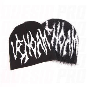 Fabricantes de Gorros Personalizados, Gorro de Mohair con Forro de Satén, Diseño Jacquard con Estampado Completo, Estilo Y2K, Invierno, con Logotipo Personalizado, Ropa Urbana - Product Image 2