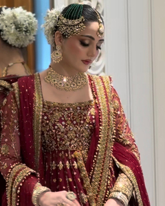 Elegante Lehenga de Novia de Gasa con Volantes de Encaje, Perlas y Cuentas de Cristal, Top Corto Festoneado de Manga Larga, Corte en A, Largo hasta el Suelo, Moderno - Product Image 5