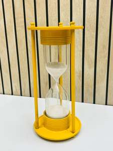 Reloj de arena de aluminio chapado en color amarillo de 8'' con diseño de ángel animal |   Pieza Decorativa Vintage para Mesa de Graduación - Product Image 2