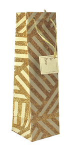 High Quality Handmade Recycled Satin Ribbon Handles Golden Glitter Print Fashionable Art Paper <b>Wine</b> & Gift <b>Bag</b> - Product Image 1
