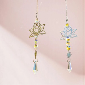 Lotus Shape Metal And Crystal Catcher Sun Catcher For Home Garden <b>Window</b> Decor Elegant Spiritual <b>Light</b> Catching Art Gift Item - Product Image 2