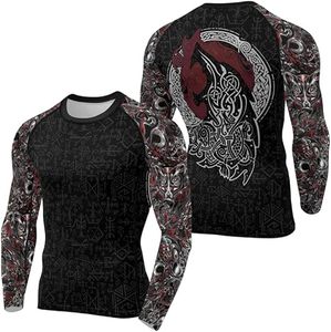 Camiseta de Compresión de Manga Larga con Diseño de Dragón Vikingo, Personalizada, para Hombre, de Secado Rápido, para MMA y BJJ - Product Image 4