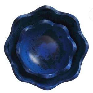 ชามเรซิ่นสีน้ำเงินกรมท่า งานฝีมือ ชุดจานเสิร์ฟตกแต่งหรูหรา ภาชนะใส่อาหาร หลายขนาด ศิลปะสมัยใหม่ ธีมโบราณ สำหรับเทศกาล - Product Image 1