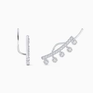 Boucles d'oreilles goutte de rosée en or 14 carats avec diamant de laboratoire 0,42 carat taille brillant certifié IGI plaqué rhodium, bijoux de luxe pour femme pour soirée - Product Image 4