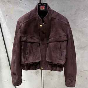 Veste en cuir suédé de haute couture pour homme, veste en cuir de vache véritable 2025 - Product Image 5